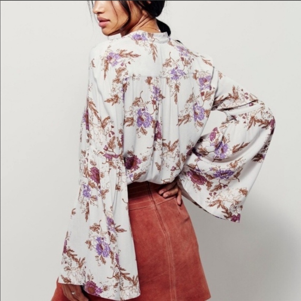 Free People Easy Girl Printed Top - Picture 4 of 7